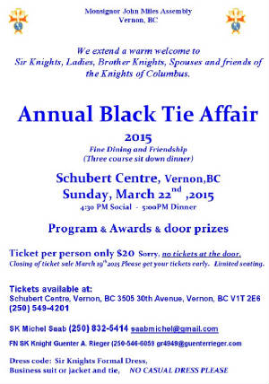 2015 Black Tie Affair Poster